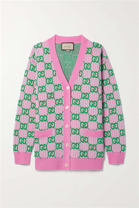 gucci green lace cardigan